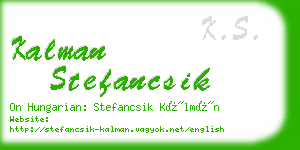 kalman stefancsik business card